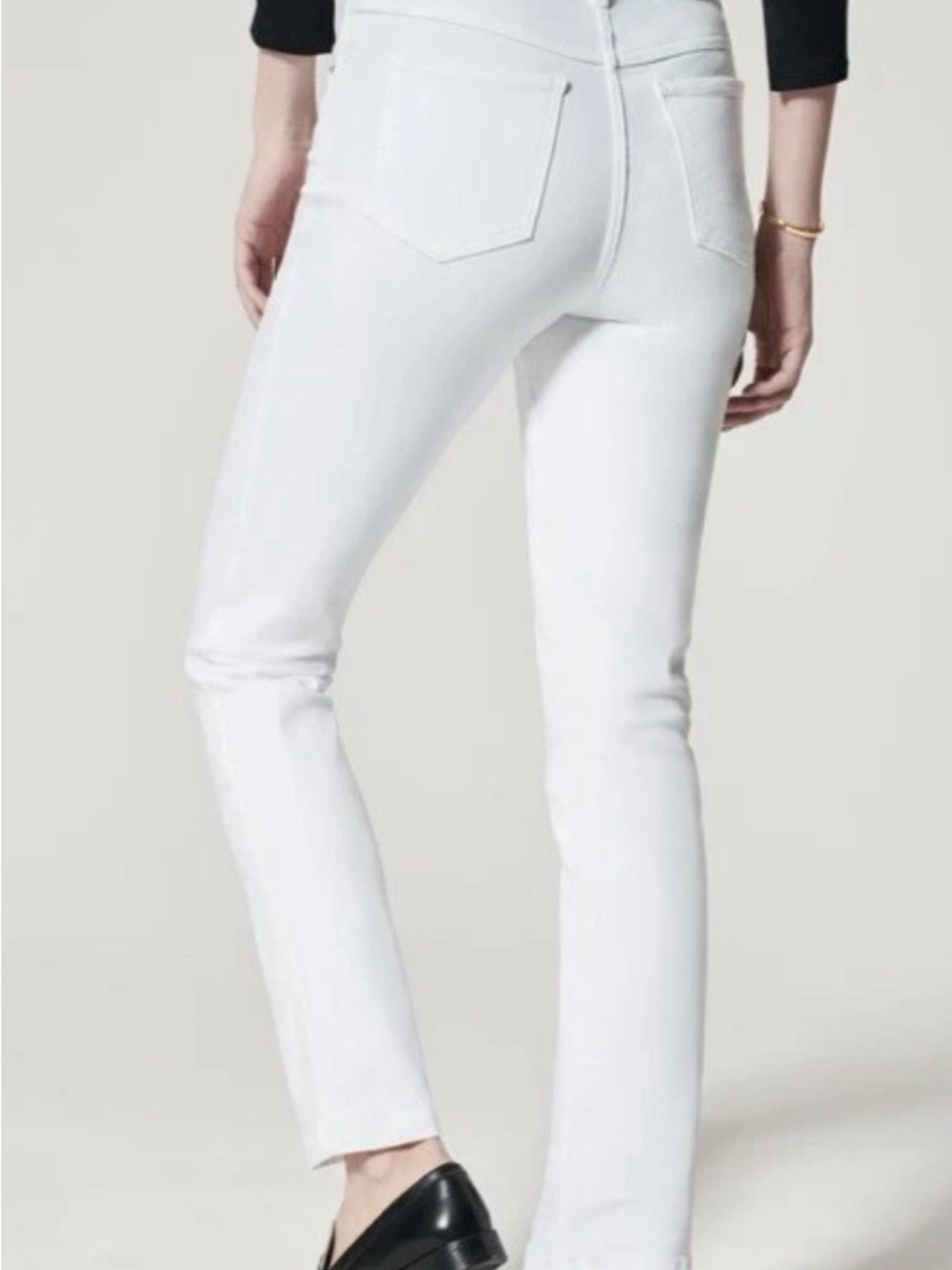 SPANX Straight Leg Jeans Pull On White Xl New NWT - Picture 2 of 8